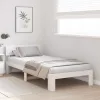 Ágykeret fejtámlával Fehér 100 x 200 cm Tömör fenyőfa