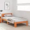 Ágykeret fejtámlával Barna 100 x 200 cm Tömör fenyőfa
