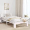 Ágykeret fejtámlával Fehér 90 x 190 cm Tömör fenyőfa