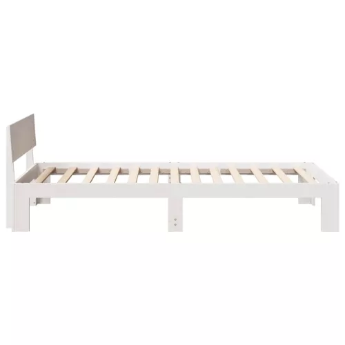 Ágykeret fejtámlával Fehér 90 x 190 cm Tömör fenyőfa