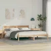 Ágykeret LED -es lámpákkal Barna 180 x 200 cm Tömör fenyőfa