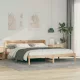 Ágykeret LED -es lámpákkal Barna 180 x 200 cm Tömör fenyőfa