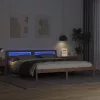 Ágykeret LED -es lámpákkal Barna 180 x 200 cm Tömör fenyőfa