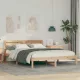 Ágykeret LED -es lámpákkal Barna 150 x 200 cm Tömör fenyőfa
