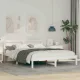 Ágykeret LED -es lámpákkal Fehér 140 x 200 cm Tömör fenyőfa