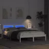 Ágykeret LED -es lámpákkal Fehér 120 x 200 cm Tömör fenyőfa