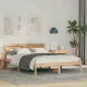 Ágykeret LED -es lámpákkal Barna 120 x 190 cm Tömör fenyőfa