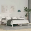 Ágykeret LED -es lámpákkal Fehér 120 x 190 cm Tömör fenyőfa