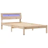 Ágykeret LED -es lámpákkal Barna 90 x 190 cm Tömör fenyőfa