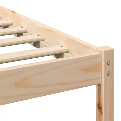 Ágykeret LED -es lámpákkal Barna 90 x 190 cm Tömör fenyőfa
