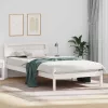 Ágykeret LED -es lámpákkal Fehér 90 x 190 cm Tömör fenyőfa