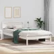 Ágykeret LED -es lámpákkal Fehér 90 x 190 cm Tömör fenyőfa