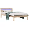 Ágykeret LED -es lámpákkal Barna 75 x 190 cm Tömör fenyőfa