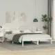 Ágykeret LED -es lámpákkal Fehér 160 x 200 cm Tömör fenyőfa