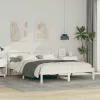 Ágykeret LED -es lámpákkal Fehér 150 x 200 cm Tömör fenyőfa