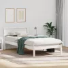 Ágykeret LED -es lámpákkal Fehér 100 x 200 cm Tömör fenyőfa