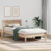 Ágykeret LED -es lámpákkal Barna 75 x 190 cm Tömör fenyőfa