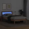 Ágykeret LED -es lámpákkal Barna 75 x 190 cm Tömör fenyőfa