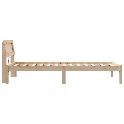 Ágykeret LED -es lámpákkal Barna 75 x 190 cm Tömör fenyőfa