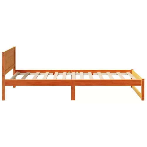 Ágykeret fejtámlával Barna 90 x 200 cm Tömör fenyőfa