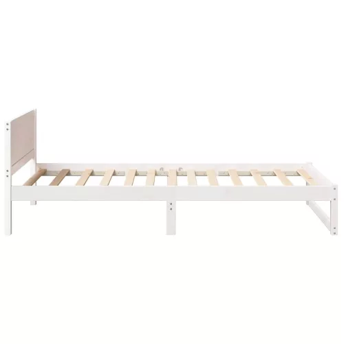 Ágykeret fejtámlával Fehér 80 x 200 cm Tömör fenyőfa