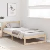 Ágykeret fejtámlával Barna 90 x 190 cm Tömör fenyőfa
