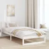 Ágykeret fejtámlával Fehér 75 x 190 cm Tömör fenyőfa