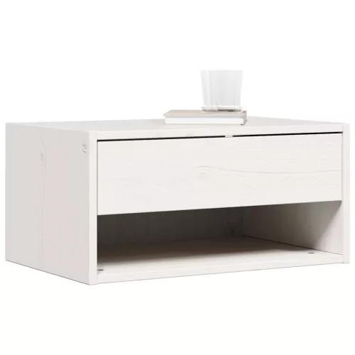 Éjjeli asztal fiókkal Fehér 50 x 32.5 x 24 cm Tömör fenyőfa