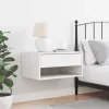 Éjjeli asztal fiókkal Fehér 50 x 32.5 x 24 cm Tömör fenyőfa