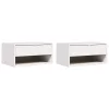 Éjjeli asztal 2 pcs Fehér 50 x 32.5 x 24 cm Tömör fenyőfa