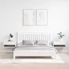Éjjeli asztal 2 pcs Fehér 50 x 32.5 x 24 cm Tömör fenyőfa