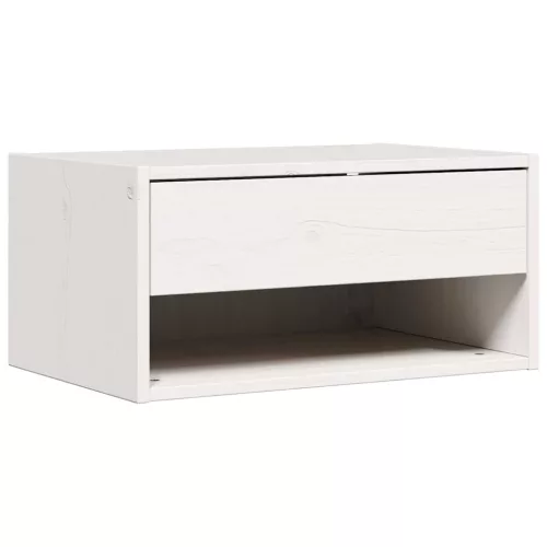 Éjjeli asztal 2 pcs Fehér 50 x 32.5 x 24 cm Tömör fenyőfa