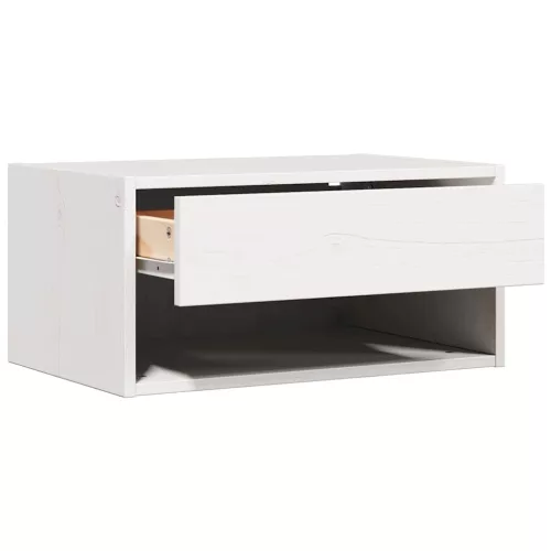 Éjjeli asztal 2 pcs Fehér 50 x 32.5 x 24 cm Tömör fenyőfa