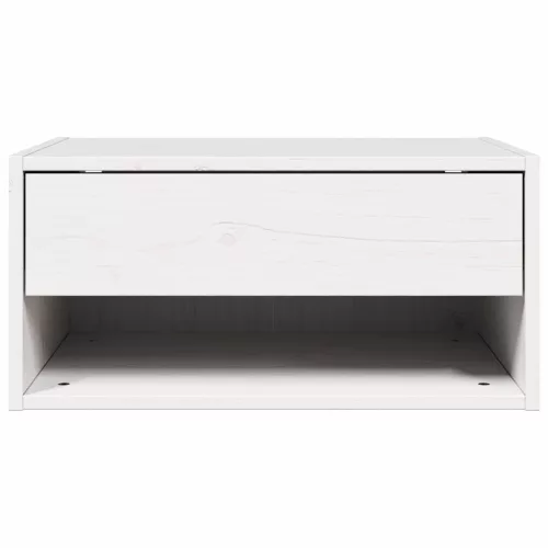 Éjjeli asztal 2 pcs Fehér 50 x 32.5 x 24 cm Tömör fenyőfa