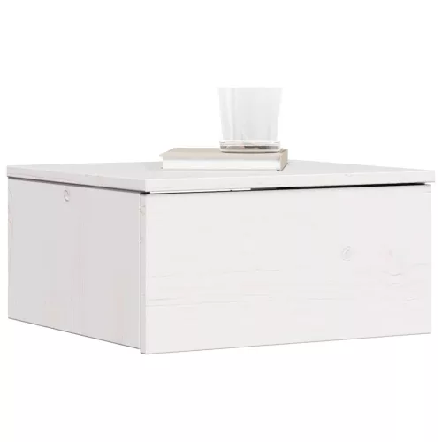 Éjjeli asztal fiókkal Fehér 37 x 35 x 18.5 cm Tömör fenyőfa