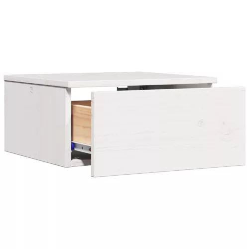 Éjjeli asztal fiókkal Fehér 37 x 35 x 18.5 cm Tömör fenyőfa