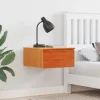 Éjjeli asztal 2 pcs Viaszbarna 37 x 35 x 18.5 cm Tömör fenyőfa