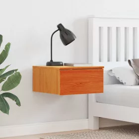   Éjjeli asztal 2 pcs Viaszbarna 37 x 35 x 18.5 cm Tömör fenyőfa