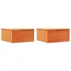 Éjjeli asztal 2 pcs Viaszbarna 37 x 35 x 18.5 cm Tömör fenyőfa