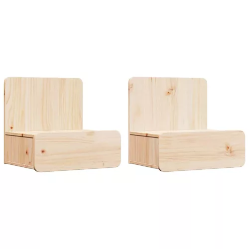 Éjjeli asztal 2 pcs Barna 44 x 32.5 x 40 cm Tömör fenyőfa