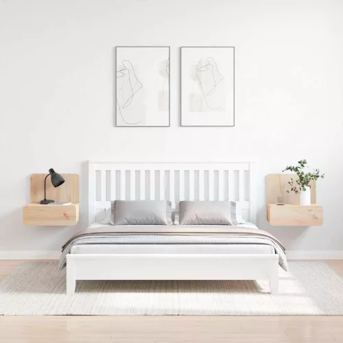Éjjeli asztal 2 pcs Barna 44 x 32.5 x 40 cm Tömör fenyőfa