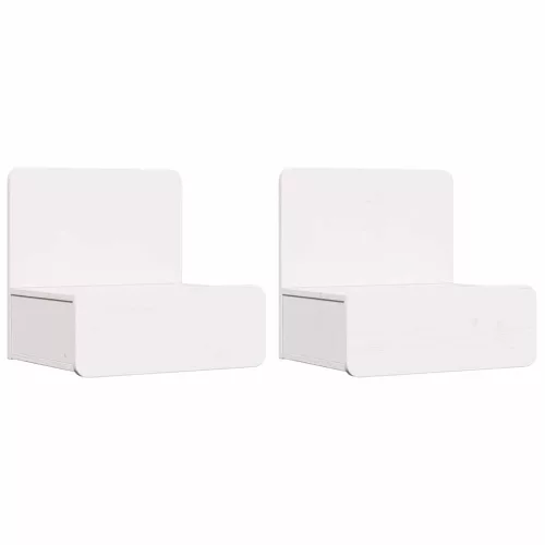Éjjeli asztal 2 pcs Fehér 44 x 32.5 x 40 cm Tömör fenyőfa