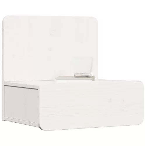 Éjjeli asztal 2 pcs Fehér 44 x 32.5 x 40 cm Tömör fenyőfa
