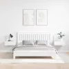 Éjjeli asztal 2 pcs Fehér 44 x 32.5 x 40 cm Tömör fenyőfa