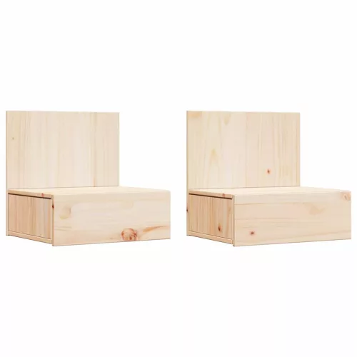 Éjjeli asztal 2 pcs Barna 42 x 32.5 x 40 cm Tömör fenyőfa