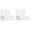 Éjjeli asztal 2 pcs Fehér 42 x 32.5 x 40 cm Tömör fenyőfa