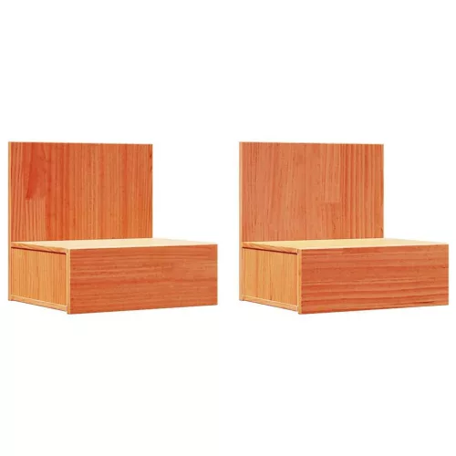 Éjjeli asztal 2 pcs Viaszbarna 42 x 32.5 x 40 cm Tömör fenyőfa