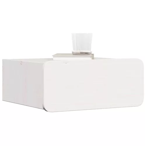 Éjjeli asztal fiókkal Fehér 39 x 34 x 16.5 cm Tömör fenyőfa