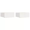 Éjjeli asztal 2 pcs Fehér 39 x 34 x 16.5 cm Tömör fenyőfa