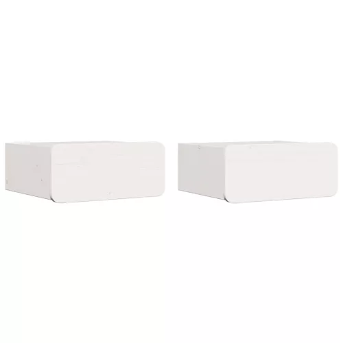 Éjjeli asztal 2 pcs Fehér 39 x 34 x 16.5 cm Tömör fenyőfa